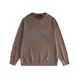 Amiri washed sweatshirt black and white printing washed and distressed