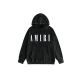 Amiri washed hoodie classic letterprinting