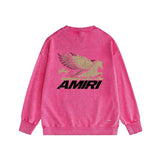 Amiri washed sweatshirt mottled pegasus printing washed and distressed