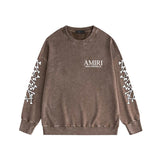 Amiri washed sweatshirt new bone sleeves printing washed and distressed