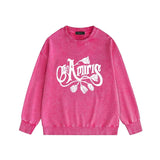 Amiri washed sweatshirt morning glory printing washed and distressed