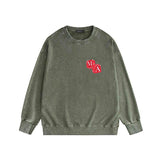 Amiri washed sweatshirt red dice printing washed and distressed