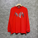 Amiri long sleeve shirts gray gradient letterprinting