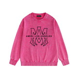 Amiri washed sweatshirt line simple logo printing washed and distressed