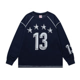 Men's long sleeve retro streetwear sports jersey design - men's cutout style