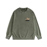 Amiri washed sweatshirt mottled pegasus printing washed and distressed