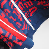 Palm Angels sweatshirt & sweatpants Two-piece set All-over letter printing zip-up cardigan