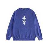Amiri washed sweatshirt vertical small overlapping letter print washed old