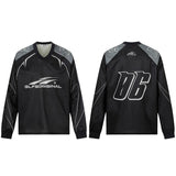 Men's long sleeve shirt - gt retro west coast patchwork athletic jersey style - hip hop design