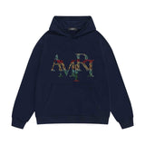 Amiri hoodie rainbow letter printing