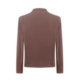 Men long sleeved shirt k retro street niche style deconstructed comfy basics bottom design men's fitted body shape stretch