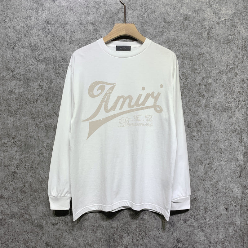 Amiri long sleeve shirts distressed text printing