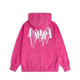 Amiri washed hoodie chain letter distressed printing