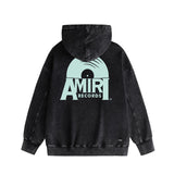 Amiri washed hoodie large radar washed and distressed printing