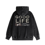 Amiri washed hoodie with distressed text and distressed printing