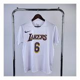 NBA Jerseys Lakers, white size 6, quick-drying short sleeves
