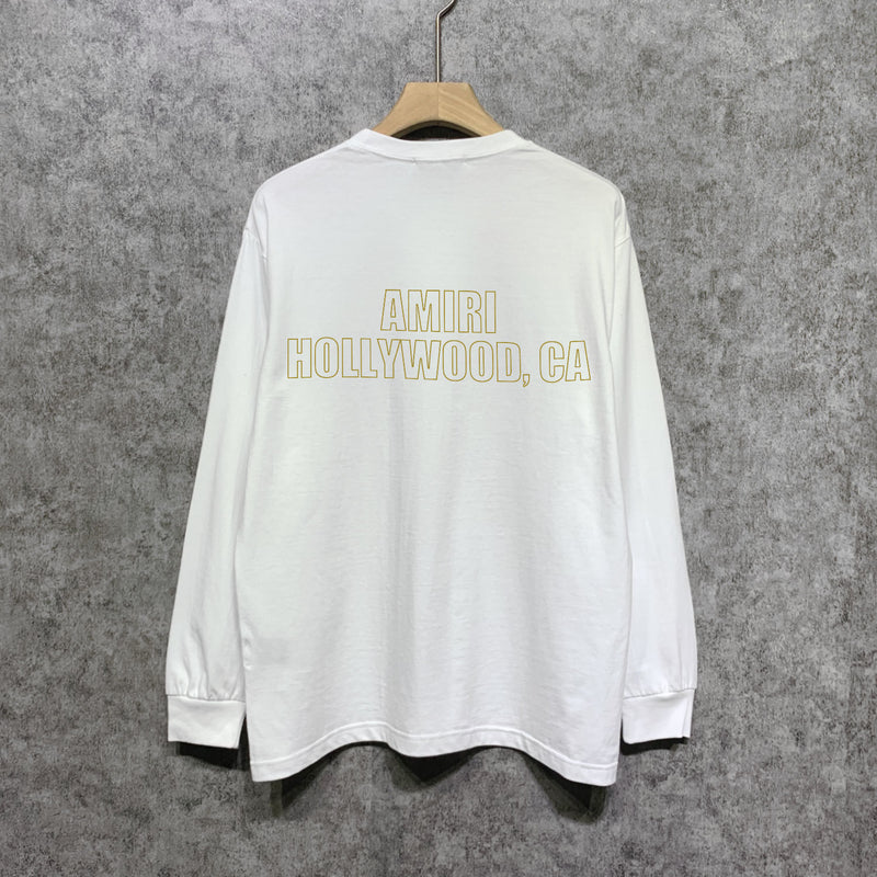 Amiri long sleeve shirts oil painting flying eagle printing