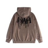 Amiri washed hoodie chain letter distressed printing