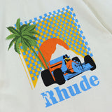 Rhude T Shirt Sunset Coconut Racing Printed Short Sleeve T-Shirt