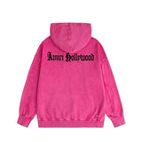 Amiri washed hoodie sanskrit printing distressed printing