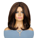 Women'S Wigs Middle Part Short Straight Yaki Bob Wig