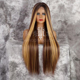 Women's Wigs Middle Part Straight Lace Front Wig