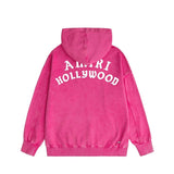 Amiri washed hoodie hollywood pure letter distressed printing
