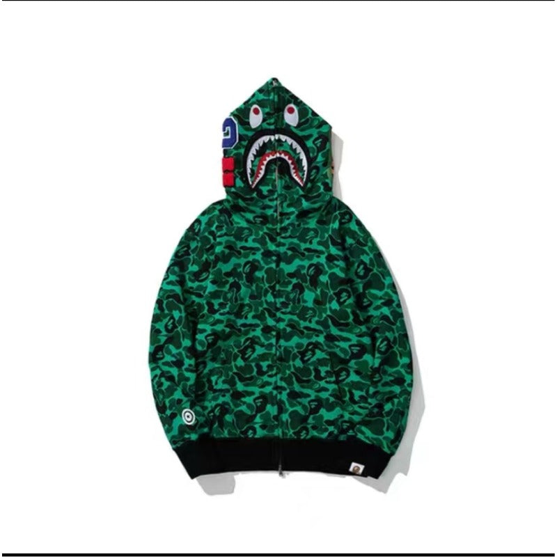 Bathing ape hoode bape green ghost color singer joint model