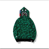 Bathing ape hoode bape green ghost color singer joint model