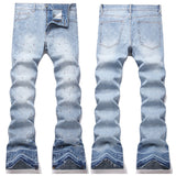 Mens Fashion Jeans rhinestones Wide-leg pants 5722#