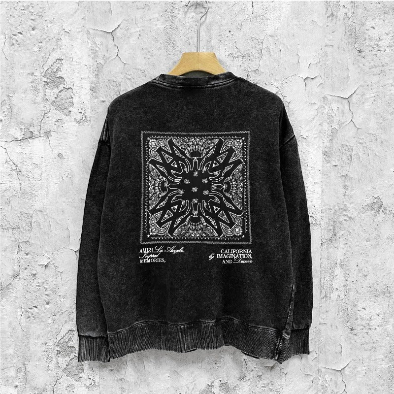 Amiri washed sweatshirt simple standard square scarf printing washed and distressed