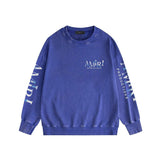 Amiri washed sweatshirt double-sided rose print washed old
