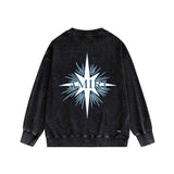 Amiri washed sweatshirt star shield printed washed and distressed