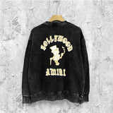 Amiri washed sweatshirt dice man printing washed and distressed