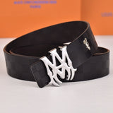 Amiri Belt Black checkered pattern Golden deer logo