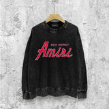 Amiri washed sweatshirt stroke pure letterprinting washed and distressed