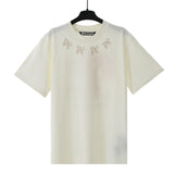 Palm Angels T Shirts Letter Painted Coconut Tree Print Short Sleeve T-Shirt