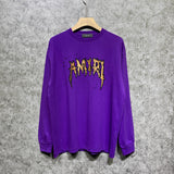 Amiri long sleeve shirts splash paint skeleton printing