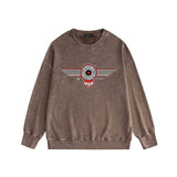 Amiri washed sweatshirt flying eagle wings chapter printing washed and distressed