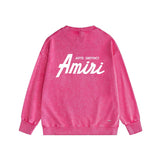 Amiri washed sweatshirt pure letter printing washed and distressed