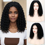 Women's Wigs Lace Front Middle Part Afro Curly Wig
