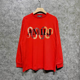 Amiri long sleeve shirts gold snake print