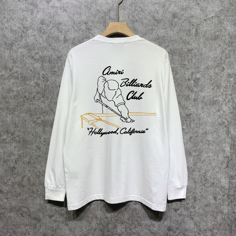 Amiri long sleeve shirts billiard sketch printing