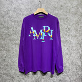 Amiri long sleeve shirts gradient overlapping letterprinting