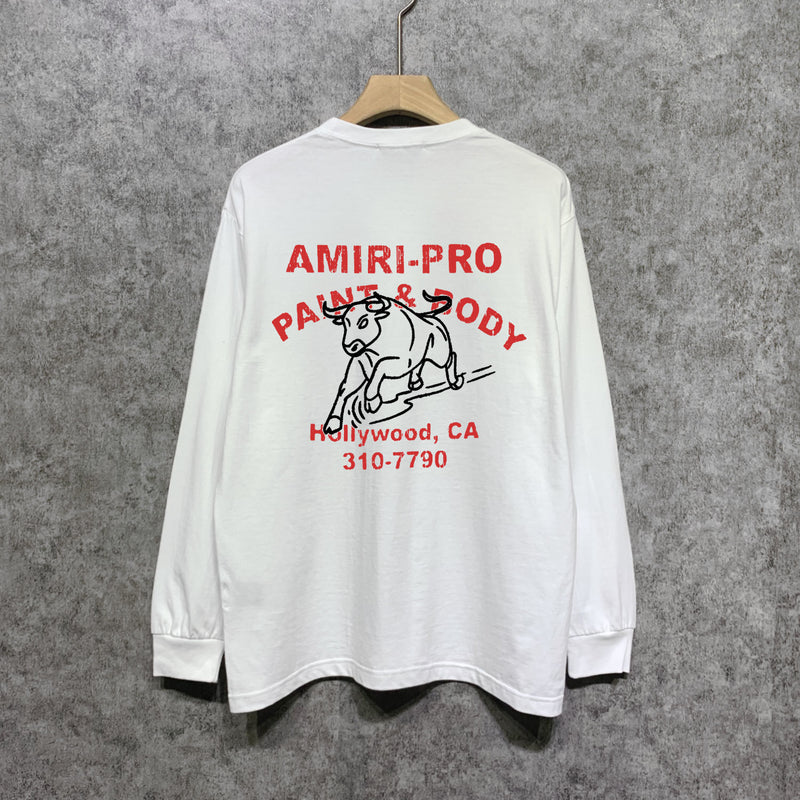 Amiri long sleeve shirts bull printing