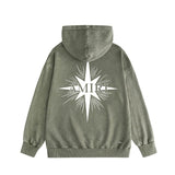 Amiri washed hoodie star shield distressed print