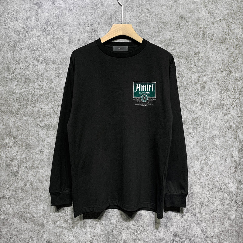 Amiri long sleeve shirts flower diamond nameplate printing