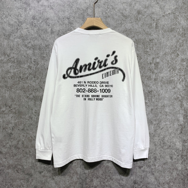 Amiri long sleeve shirts california limited bone crack printing
