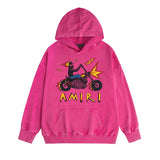 Amiri washed hoodie motorcycle skull washed distressed printing