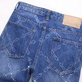 Mens Fashion Jeans Chain embroidery S8261#